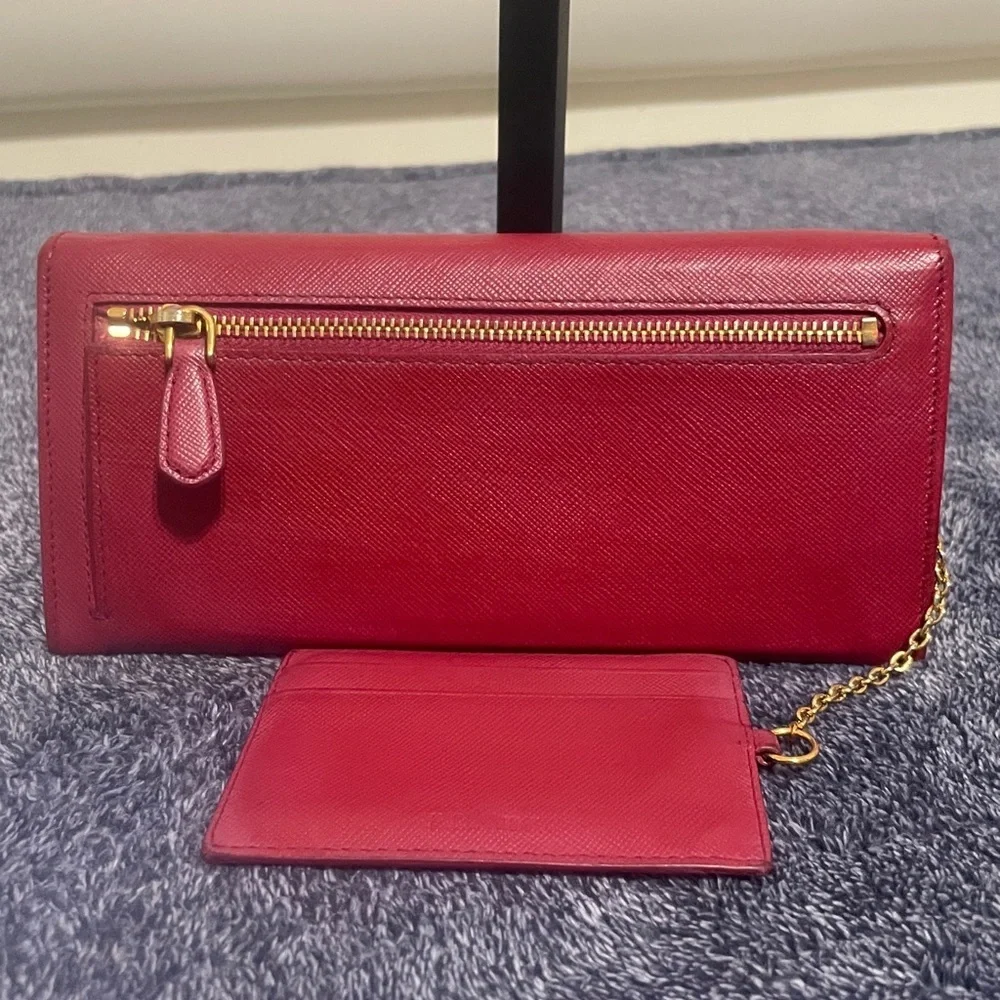 Prada Crimson Leather Wallet Set - Picture 3 of 13